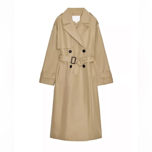 Zara Jackets & Blazers - Classic Long Trench Coat in Beige